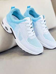 Zapatos deportivos de moda para mujer, zapatos para caminar transpirables y huecos, zapatos casuales de verano con cordones para entrenamiento, tenis, senderismo, zapatos de tenis para mujer, zapatos deportivos casuales de color sólido, adecuados para correr, ir al gimnasio, fiesta, uso diario, zapatos de tenis cómodos y transpirables, zapatos para correr , Nuevo estilo 2024, ligero y transpirable. Zapatillas de deporte sencillas para mujer, zapatillas de lona estampadas para mujer, zapatos transpirables de malla de punto ligeros, zapatillas planas modernas y versátiles, cómodas y modernas, zapatos de senderismo informales para estudiantes universitarias, pesados ​​y ligeros, cómodos y transpirables en primavera y otoño, con amortiguación para cuidar de tus pies. - Azul - Ver 2