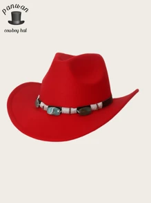 1pc Tie-Dye Bohemian Party Casual Cute Elegant Retro Street Chic Polyester Bowknot Western Cowboy Hat, Spring Summer Autumn Winter Unisex Casual Small Party Jazz Bead Hat - Multicolor - View 12