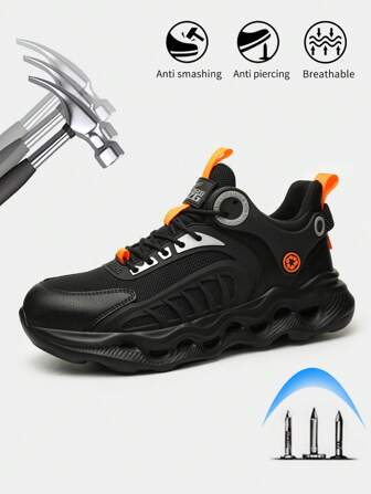 New Fashion Steel Toe Safety Work Shoes, Anti-Smash & Puncture Resistant, Durable Safety Protective Shoes For All Seasons