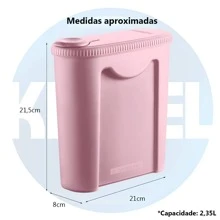 Pote Porta Ração Pet de Plástico 2,35l Não Tóxico Qualidade Sanremo