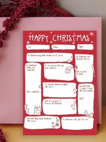 Fun Christmas DIY Fill-In Cards - Perfect Christmas Gift For Family And Friends! Personalized Message, Humor Design, Unique, Best Christmas Card! - Red - View 5