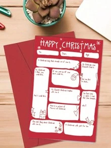 Fun Christmas DIY Fill-In Cards - Perfect Christmas Gift For Family And Friends! Personalized Message, Humor Design, Unique, Best Christmas Card! - Red - View 6