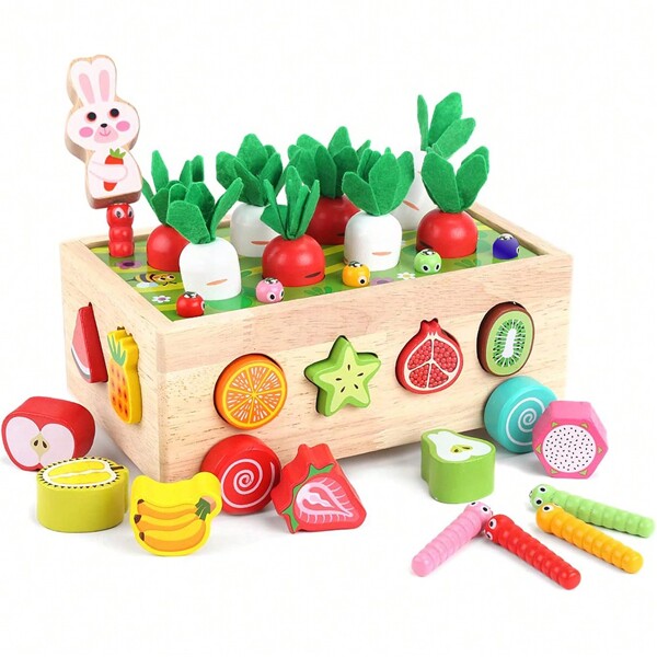 Juguetes educativos de madera tipo Montessori para bebés y niños pequeños, juegos de clasificación de formas, regalos de cumpleaños y Navidad para niños, juguetes de madera para desarrollo de habilidades motoras finas, Montessori, juguetes de madera para bebé y niños pequeños