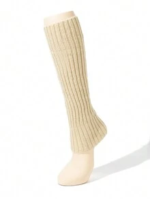 1pair Women Autumn/Winter Solid Color Striped Neon Color Knit Leg Warmersaccessories For Women - Multicolor - View 13