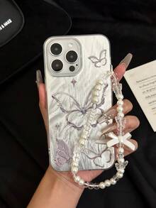 全新渐变亚克力 + TPU 保护手机壳，配有手工串珠手链配件，适用于 Apple iPhone/Galaxy A04、A32、A52、A72、A33、A23、A34、A35、S23、S24、A34、A25、S21、S20 - 彩色 - 查看 2