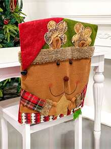 Coprisedia Cappello di Babbo Natale per decorazione di ristoranti, hotel e casa, coprisedia in velluto rosso per decorazione natalizia della sedia