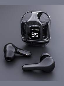 Wireless TWS Space Cabin Earbuds - Crystal-Clear Sound, Transparent Design With LED Digital Display, Ultra Long Standby, Touch Volume Control, Condenser Microphone, And Rechargeable Lithium-Polymer Battery For Music And Hands-Free Calling,Transparent Fashion Wireless Connectivity, Universally Compatible With All Smartphones, Enjoy Crisp, Distinct Sound In Style
