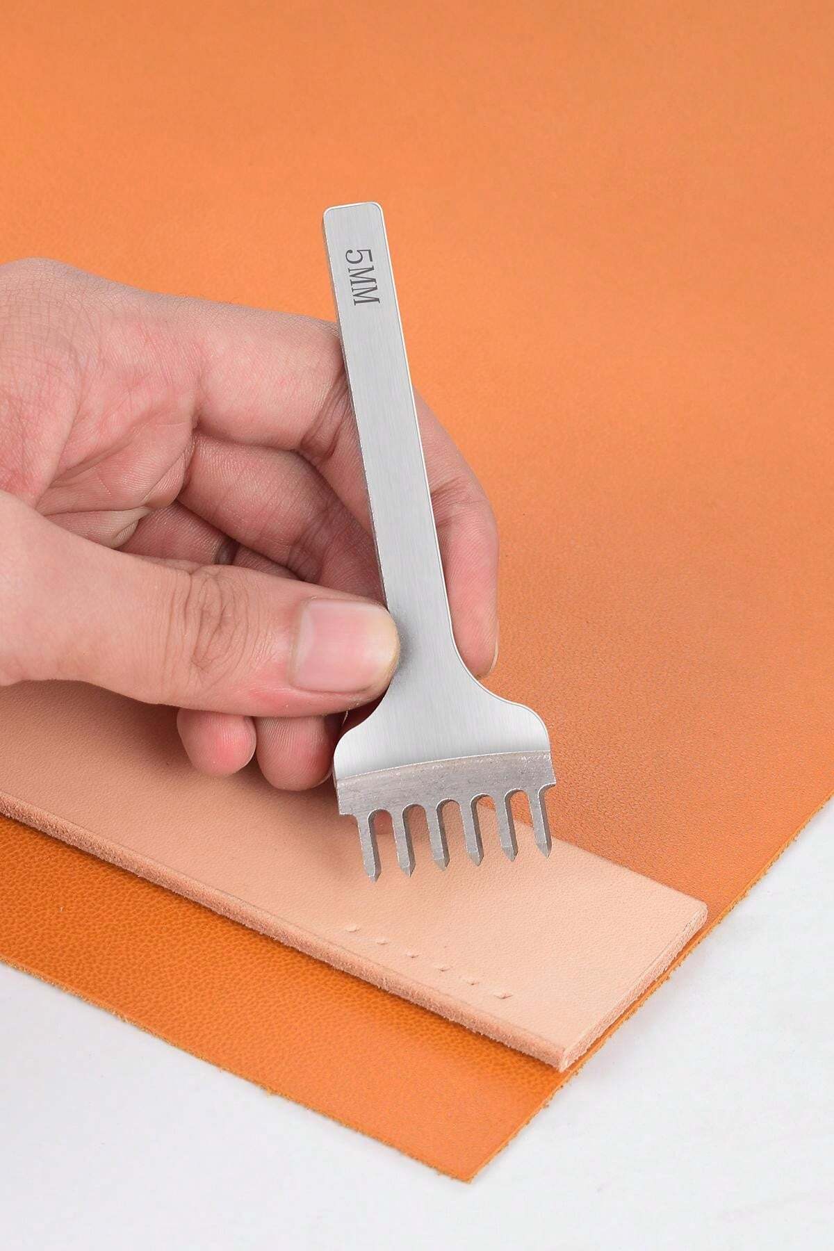 Leather Punch & Slot Set Slotting Tool, Scratch Awl, Beveling Edger