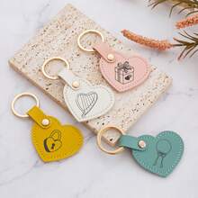 1pc Custom PU Leather Heart Keychain With Name - Cute Heart Keychain, Personalized Letter Charm, Suitable For Backpacks And Decorations, Perfect Gift For Her, Custom PU Leather Letter Keychain Year-Round Gift - Multicolor - View 4