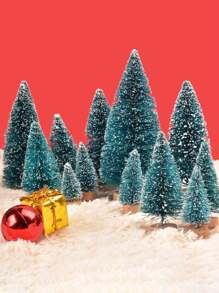 5 件迷你人造圣诞树，带木质底座 - 瓶刷桌面装饰，适合节日（圣诞节、感恩节） - 不燃、不粘锡、最佳礼物、生日、家居装饰、圣诞装饰、房间装饰