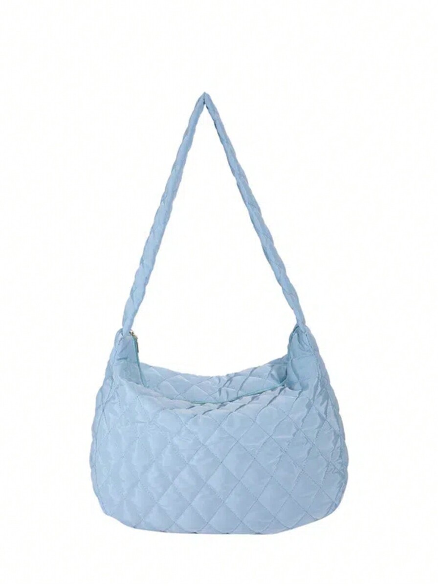 1pc Quilted Nylon Crossbody Bag, Suitable For Casual Outfit, Available