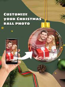 Personalized Photo Customized Christmas Stocking Hanger, Your Beautiful Photo's 1st Birthday Photo, Travel Photo, Holiday Party Photo Customized Christmas Ornament Ball, Christmas Tree Decoration, Christmas Gift - Multicolor - View 2