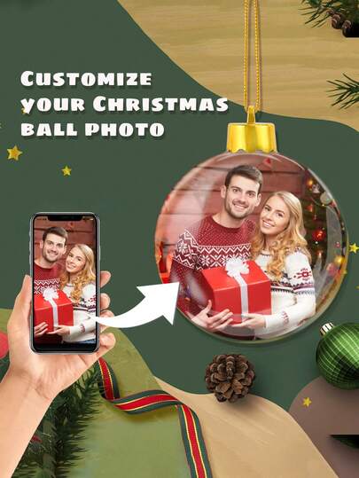 1pc/2pcs/3pcs Personalized Photo Customized Ball Ornament, Your Favorite Photos, Youth, Travel, Party For Tree Decor, Gift, Valentine Day, Valentine Day Decor Gifts Birthday Graduation, Multi-Functional, Adjustable, Waterproof, Anti-Mold, Ornamental, Exquisite, Adorable, High-Quality, Modern, Colorful, Custom, Personalized, Unique, Ideal Gifts For Him, Ideal Gifts For Her, Boyfriend, Girlfriend, Dad, Mom, Family, Friends, School Students, Office, Tea Room, School, Home, Customized Crafts, Vintage, Home & Living, Christmas Home Atmosphere, Autumn Home Refresh, Xmas Decoration