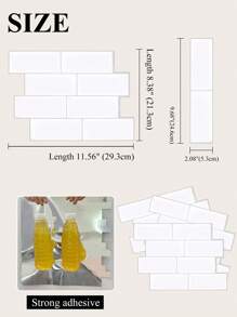 4/10pcs Modern Subway Tile Peel And Stick Backsplash - Waterproof, Stain-Resistant, Easy DIY Installation. Removable Self-Adhesive Wall Tiles For Kitchen, Bathroom Backsplash, Suitable For Holiday Decoration, Wall Stickers, Vinyl Decals, Home Decor, Spring Decorations, Refresh Your Home, Rama Decorative Stickers, Birthday & Graduation Gifts. - Multicolor - View 4