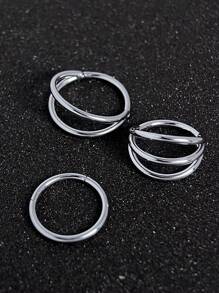 1 Piece/High-End 316L Stainless Steel With Zirconia 16G Nose Ring, Double Diaphragm Ring, Diaphragm Ring, Lip Ring, Diaphragm Stud Earrings, Conch Earrings, Diaphragm Cartilage Earrings, Diaphragm Ring, Diaphragm Ring Puncture Jewelry Gift