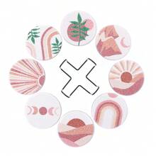 8 件 5D DIY 钻石画杯垫套装 - 抽象风景钻石艺术杯垫图案带支架，适合初学者 - 放松成人工艺用品和独特的生日礼物 - 彩色 - 查看 2