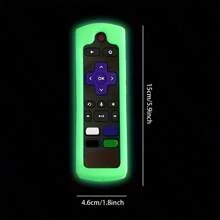 3pcs Grow In The Dark Remote Control Cover Case For ROKU, For TCL Hisense Remote Control - xanh lam + xanh lá cây + tím - Xem 2