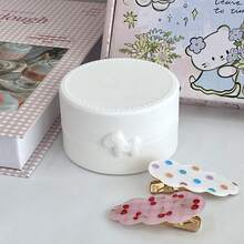 Hộp đựng đồ trang trí hình nơ sữa hình tròn trơn màu dễ thương có nắp đậy, kẹp tóc, trang sức, hộp đựng bụi di động - Nhiều màu - Xem 7