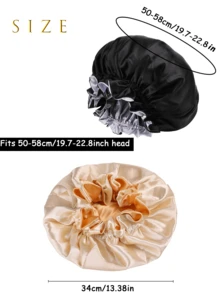 1 mũ trùm đầu bằng vải satin hai lớp có thể điều chỉnh, mũ trùm đầu bằng lụa satin thoáng khí khi ngủ, mũ trùm đầu băng đô rộng cho tóc dài, tóc xoăn, mũ trùm đầu có dây thun mềm, trở lại trường, vật dụng thiết yếu khi đi du lịch, phụ kiện tóc cho phụ nữ, tóc, thợ cắt tóc, dụng cụ làm tóc, sản phẩm chăm sóc tóc, du lịch, đồ dùng cho tóc, thiết bị làm tóc, phụ kiện, tiệm cắt tóc - Nhiều màu - Xem 3
