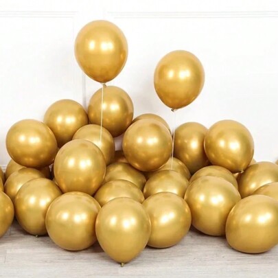 25 Unidades Balão Bexiga Metalizado Cromado Número 5 Polegadas Para Festas