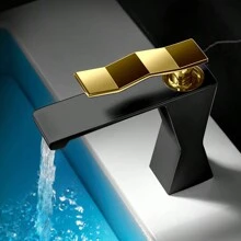 Kitchen Sink Mixer Tap, Faucets Bathroom Faucet White Bathroom Basin Faucet Cold And Hot Brass Black Water Mixer Sink Tap Single Handle Bathroom Tap And Gold