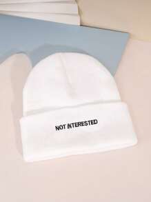 1 件 Y2K 风格男女通用“不感兴趣”针织帽，温暖时尚，适合秋冬季户外活动和街头派对