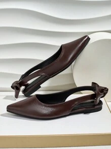 New Black Slip-On Casual Flats With Bow, Elegant & Comfortable Ladies Loafers Valentines