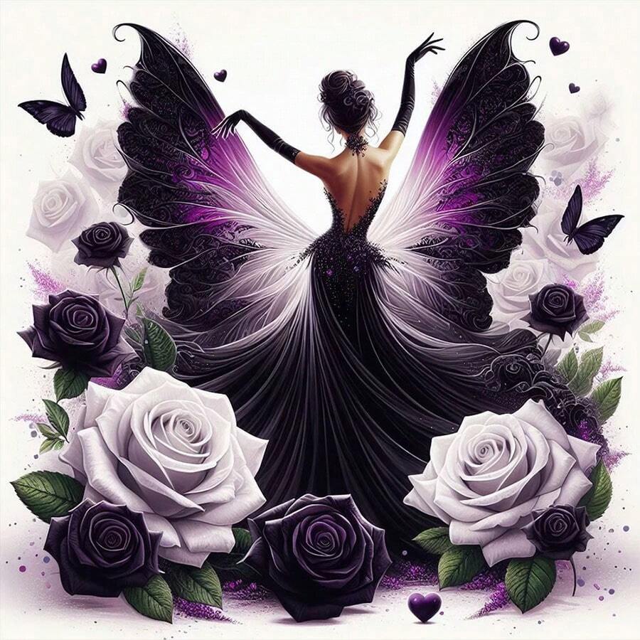 1 件优雅舞蹈主题 5D 钻石画套装，适合女性 - DIY 钻石艺术刺绣，适合客厅、卧室、办公室的墙面装饰，惊喜礼物 - 彩色 - 查看 1