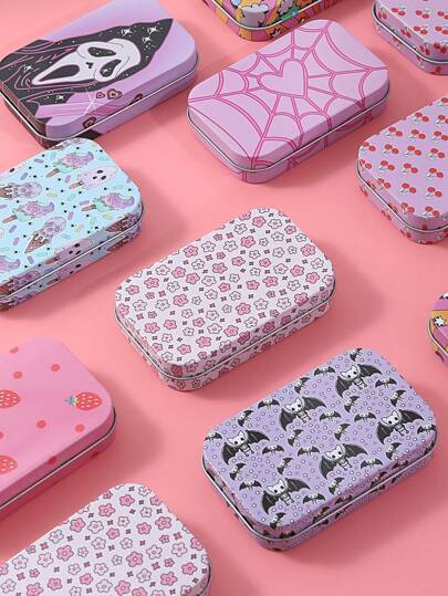 1Pc And Organization And Storage Case With Pink Cherry Strawberry And Purple Mushroom Printing, Smoking Essentials Cigarette Box Can Be Used As An Ashtray With Lid, Pre Rolls Cones And Herb Pill Smell Proof Bag, Summer Vacation 420 Travel Car Interior Must Haves Smoking Tobacco Accessories, Household Home Living Room Kitchen And Office Desk Decor Stuffs, Great Gift For Smokers.