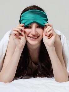 1pc Cute Reversible Satin Sleep Eye Mask, Lightweight & Breathable Blindfold For Travel, Nap, Pink,School,Back To School,Travel,Travel Essentials,Home Essentials,Eye Mask,Sleep Mask - Multicolor - View 2