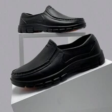 Men's Chef Shoes, Slip-resistant & Waterproof, Stylish, Soft Eva Sole, For Indoor & Outdoor, Black - Black - View 4