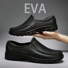 Men's Chef Shoes, Slip-resistant & Waterproof, Stylish, Soft Eva Sole, For Indoor & Outdoor, Black - Black - View 2