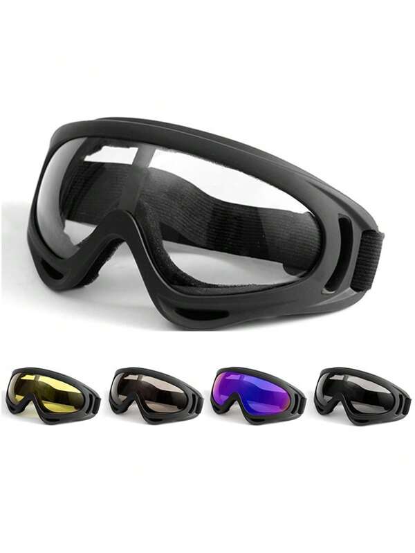 1 Pair Skiing Windproof Anti-Splash Goggles, Outdoor Sports Eyewear X400 Dustproof Motorcycle Windshield Glasses