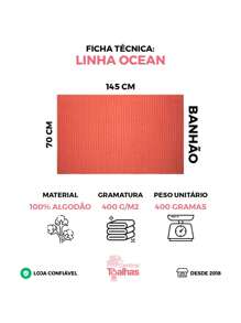 Kit 5 Giant Bath Towels Super Absorption Ocean - Lamim Toalhas - 套件1 - 查看 3