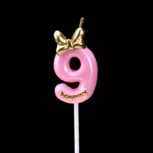 1pc/10pcs Number 0-9 Cute Bowknot Birthday Number Candle B Oys G Ilrs Cake Decor Digital Candles Topper Cupcake Party Decoration Supplies