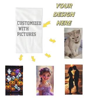 1 pièce, 18 x 26 pouces, serviettes de bain multicolores personnalisées, douces et adaptées pour essuyer les mains et les assiettes, décoration personnalisée pour la cuisine, le salon, la salle à manger et les fêtes à thème