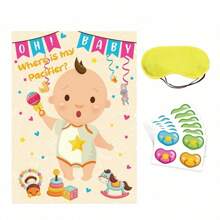 Pin The Pacifier On The Game Large Poster Games For Shower Party Birthday Party Supplies - 24 Pacifier Stickers,Christmas - Multicolor - View 11