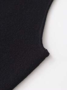 Women's Autumn Solid Color Single-Breasted Sleeveless Knit Tops - Black - View 6
