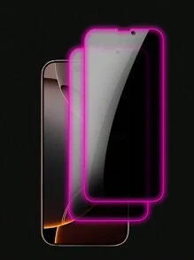 2pcs Purple Air Cushion Tempered Glass Screen Protector, Glow In The Dark, Anti-Peeping, Anti-Sweat, Shatterproof, Anti-Theft, Compatible With IPhone11/12/13/14/15/16/16Plus/16Pro/16Promax/16e/17/17 Air/17 Pro/17 Pro Max - Purple - View 34