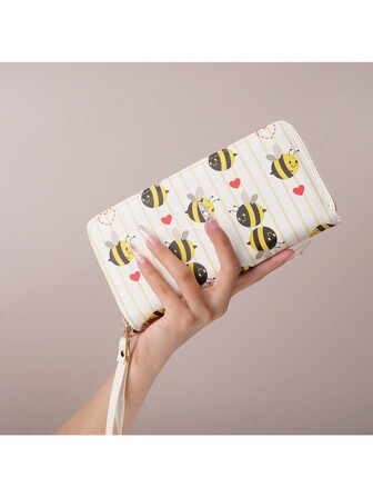 2025 新款印花女士时尚拉链手拿包大容量多卡位女士钱包钱包长款钱包腕带钱包