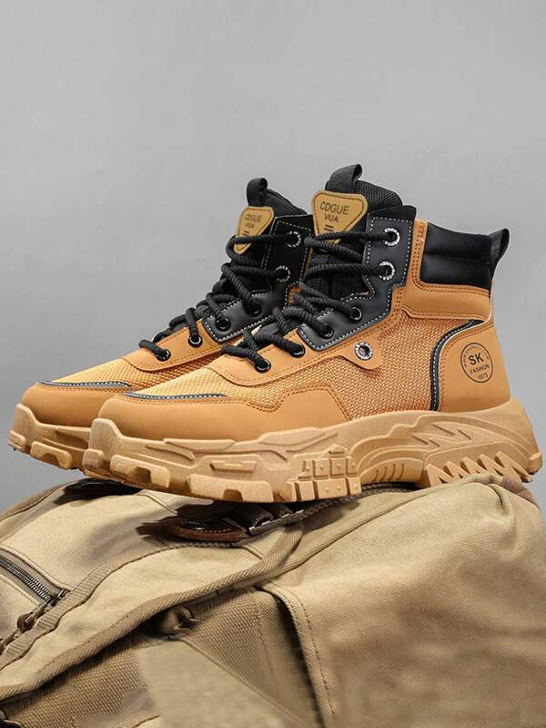 Bottes de ville décontractées vintage pour hommes, bottes respirantes et antidérapantes pour l'extérieur