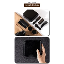 [Shoeshine Business 8-Piece Set] Hotel Hotel Leather Shoe Oil Shoe Brush Set Soft Hair Horse Bristle Brush Polishing Oil Tool Soft Hair Black Shoeshine Brush - Multicolor - View 4