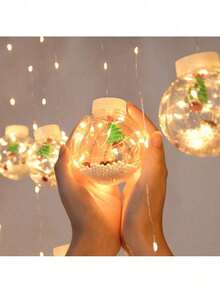 DIY Christmas Ball Santa LED Curtain Light String Christmas Tree Decoration For Home New Year Gifts Navidad Natal Noel Or - 聖誕樹溫暖 - 查看 5