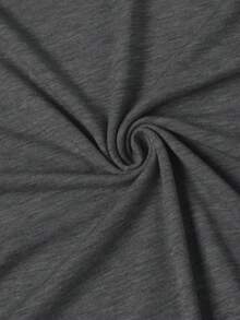 Christmas Tree & Slogan Graphic Round Neck Long Sleeve T-Shirt For Women - Dark Grey - View 4