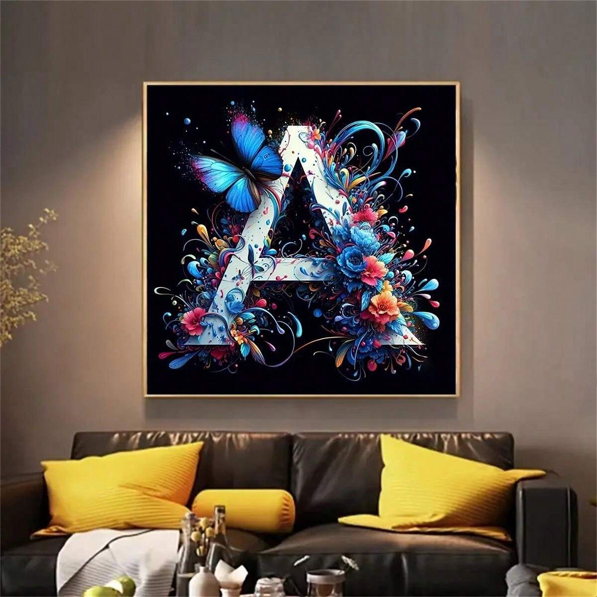 Alphabet Diamond Painting Kit Round Acrylic Diamonds Full Drill