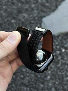 Apple Watch Leder Magnet Armband für Herren und Damen, kompatibel mit 46mm 45mm 49mm 38mm 40mm 41mm 42mm 44mm Apple Watch Bändern; kompatibel mit Apple Watch Series Ultra2/Ultra/SE2/SE/10/9/8/7/6/5/4/3/2/1