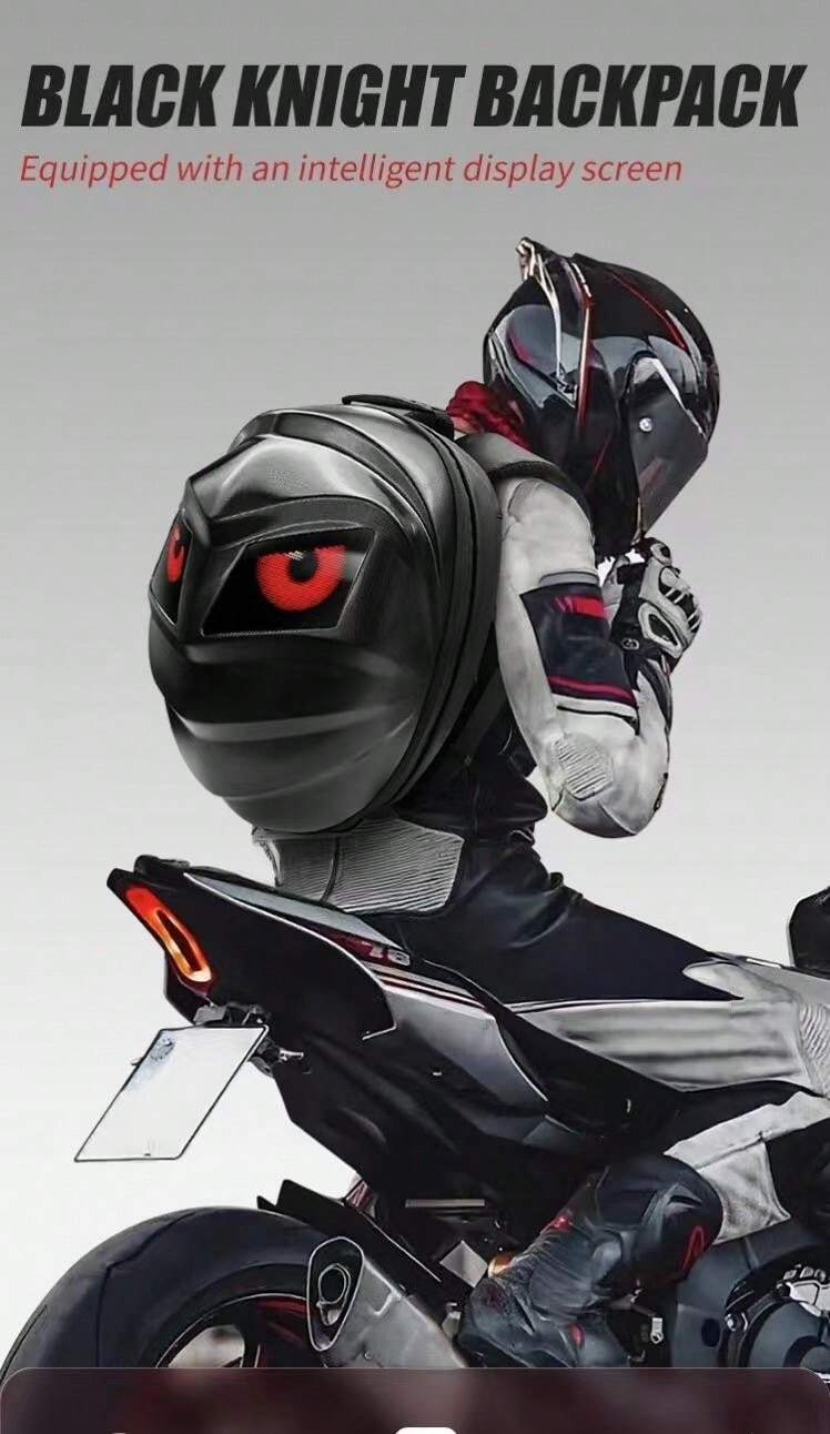 LED Waterproof Motorcycle Riding Knight Backpack With Diy Fully Programmable Full Color Screen