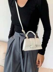 High-Quality Pouch, Mini Square Bag, New Solid Color Versatile Handbag, Women Bags, White Bag - White - View 7