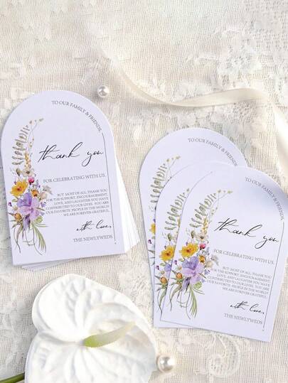 50 Cards, Flower Wedding Banquet Event Seat Cards, Table Decoration Thank-You Cards, Arch Design Greeting Cards Best Gifts, Wedding Decor, Home Decor, Room Decor Party Favors Bride Birthday Graduation Birthday Decorations Party Decorations Bachelorette