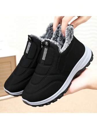 2025冬季新款毛绒加厚靴子，保暖休闲雪地靴